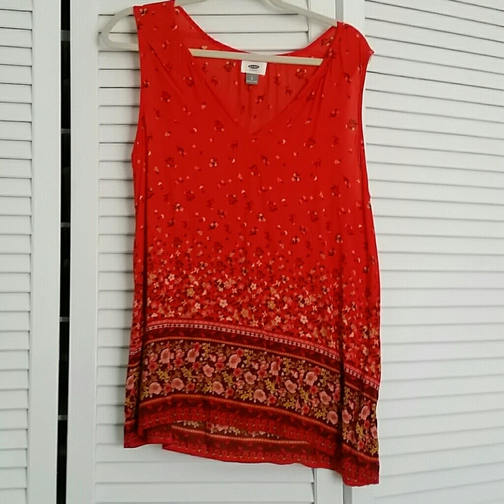 Bright and fun Old Navy orange floral tank